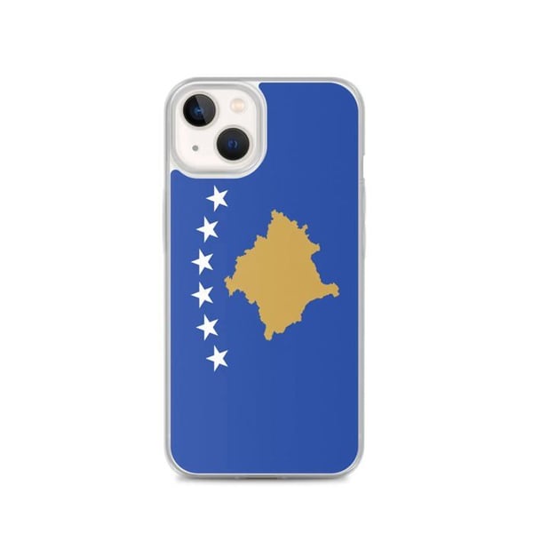 Mobilskal – Kosovos flagga – Kompatibel med iPhone 13 – Mjukt fodral – Stöt och slitstarkt – Silikon – Pixelforma