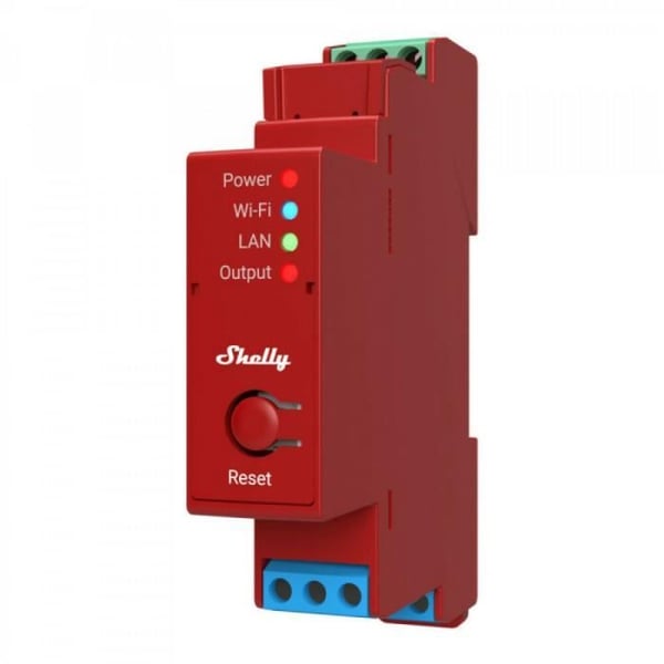Modul Rails DIN 1 kanal WiFi - SHELLY - Shelly 1 Pro - Energimätning - 16 A - Inomhus