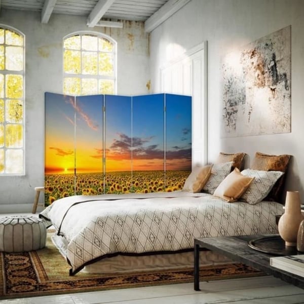 Legendarte - Skärm - Skiljevägg med fram-/baktryck Sunflower Sunset cm. 180x170 (5x)