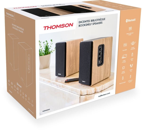Set högtalare - THOMSON - 2 högtalare - Svart och trä