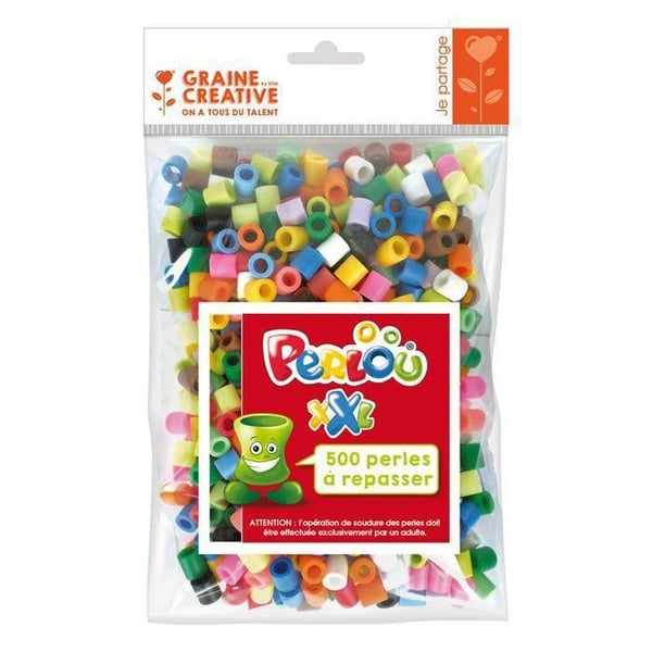 Sachets med 500 XXL stryka pärlor - 10 mm
