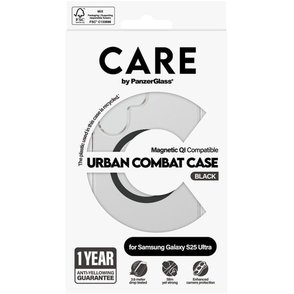 PanzerGlass CARE cover Samsung Galaxy S25 Ultra Urban Combat transparent/sort QI