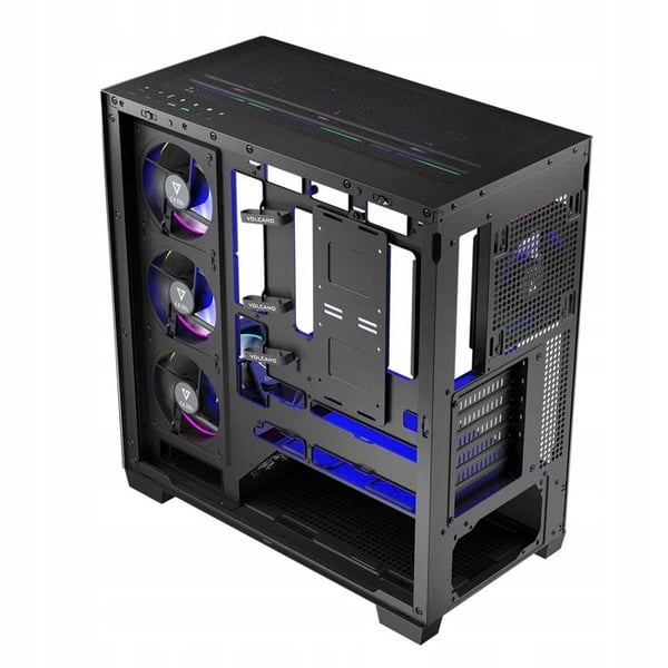 Modecom Volcano Stellar ARGB MIDI 8F -kotelo, musta