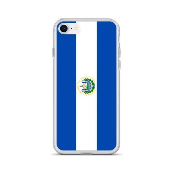 Mobilskal – El Salvador flagga – Kompatibel med iPhone 8 Plus – Flexibelt fodral – Slitstarkt och stötbeständigt – Silikon – Pixelforma