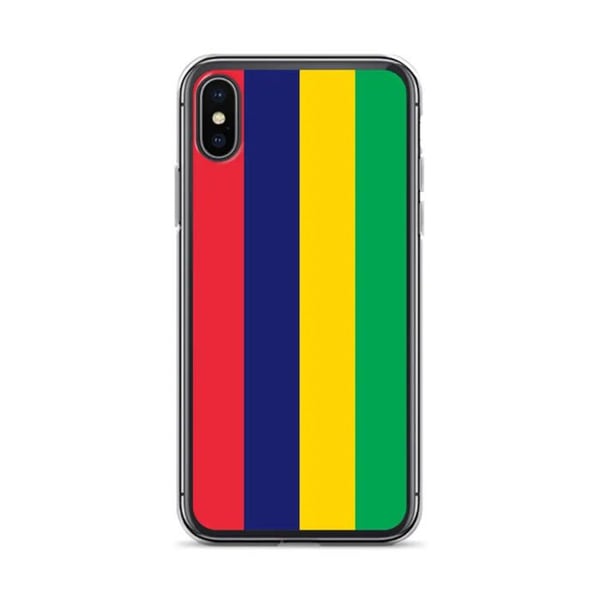 Mobilskal – Flagga Mauritius – Kompatibel med iPhone X – Mjuk Fodral – Slitstark och Stötsäker – Silikon – Pixelforma