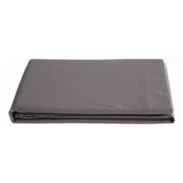 Platt lakan ren kammad långfibrig bomullspercale 80 trådar/cm² Vent du sud - Ardoise - 240 x 300 cm för dubbelsäng