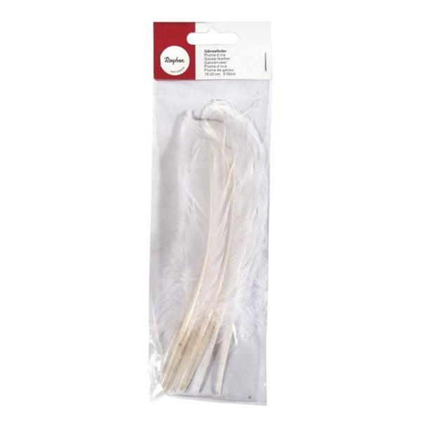 Gåspennor, 16-20 cm, 8 st, vit