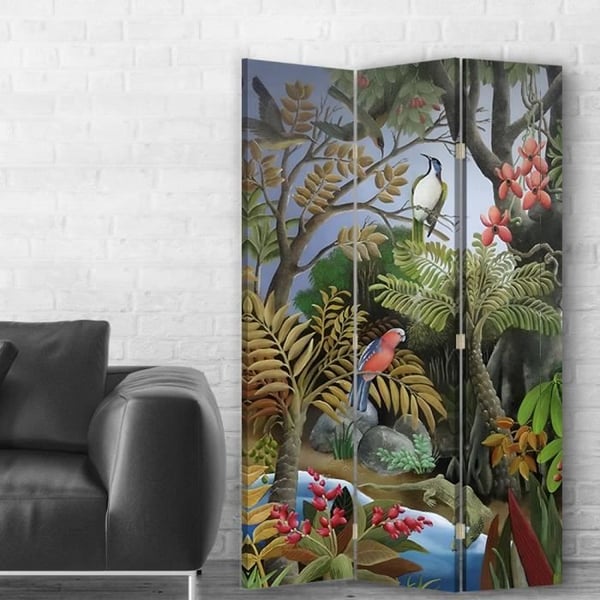 Lizard at the River Screen - Dekorativ invändig skiljevägg - 110x150cm