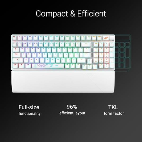 Spilkeyboard - ASUS - ROG STRIX SCOPE II 96 WIRELESS - Mekanisk - Baggrundsbelyst - Hvid