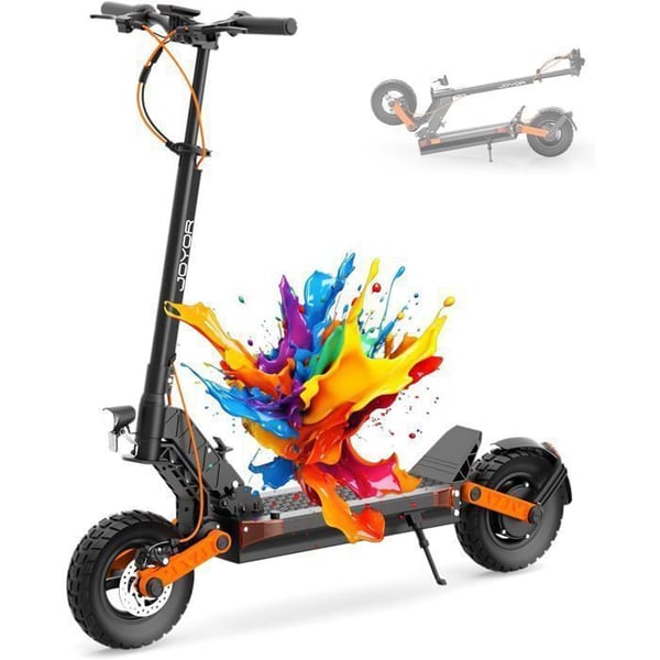 JOYOR S8 - Elektrisk scooter - Motor 600 W - Max 90 km/h - Batteri 48 V 26 Ah - Dæk 10 tommer - Sammenklappelig - Sort