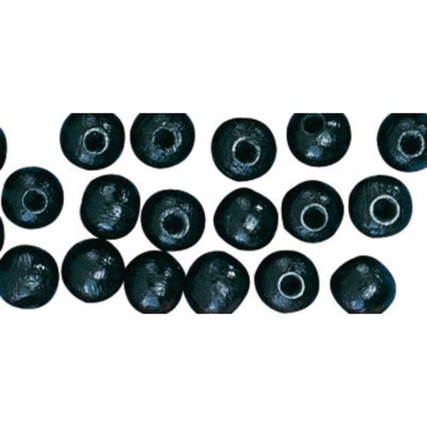 100 % FSC-träpärlor, polerade, 8 mm 82 stycken, svart