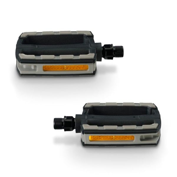 Cykelpedaler, halkfria, med reflexer, 2-pack, svart