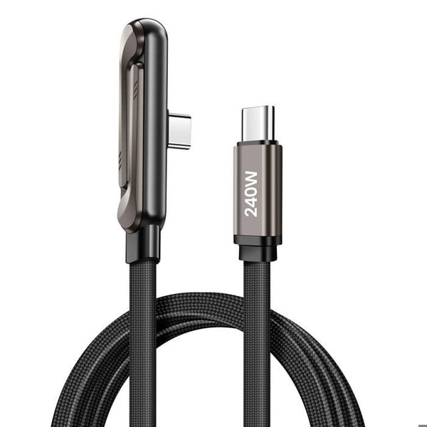 USB-C till USB-C Power Delivery 240W Böjd Design 1.5m Svart