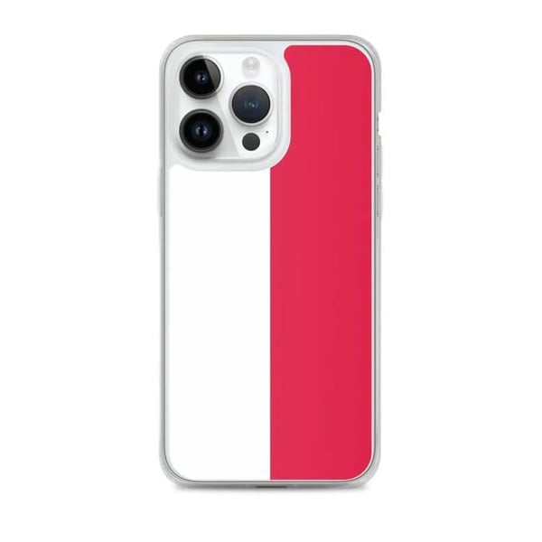 Mobilskal – Polens flagga – Kompatibel med iPhone 14 Pro Max – Mjuk fodral – Slagtålig och stöttålig - Silikon - Pixelforma