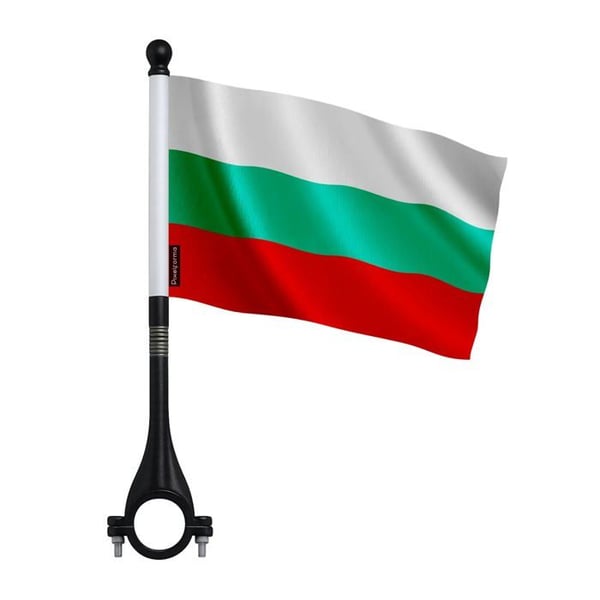 Flagga Cykel Bulgarien i Polyester – 14 x 21 cm – Cykelflagga – 10 stycken