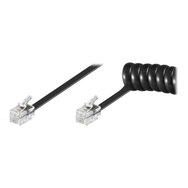 Telekabel - GOOBAY - RJ10 - 4m - Svart - Trådad