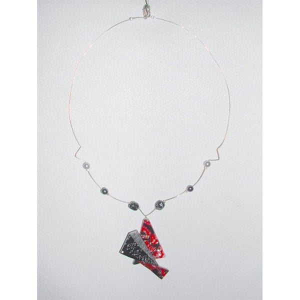 Collier - Ej specificerad - 5 varv - Minnestråd - Metall - Diameter 11 cm