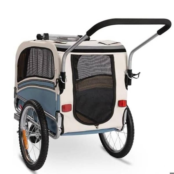 SEPNINE 20303B – 2-i-1 cykel/kørestol til kæledyr, sammenfoldelig, belastning 30 kg, blå