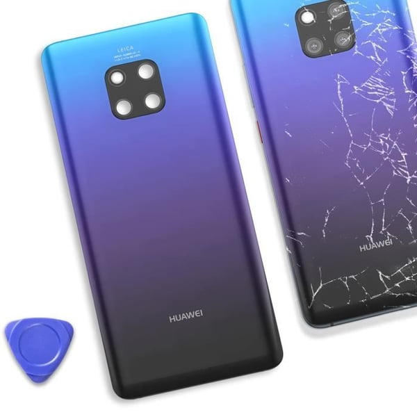 Bakglas - Huawei Mate 20 Pro - Original - Service Pack - Blå