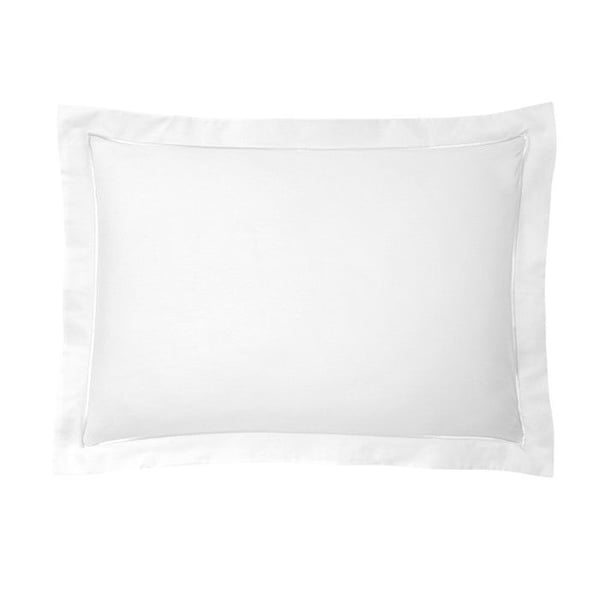 Kuddfodral i kammad percale bomull "Julian" alla storlekar Rent bomull - Julian Neige - Kuddfodral 50 x 70 cm med kant