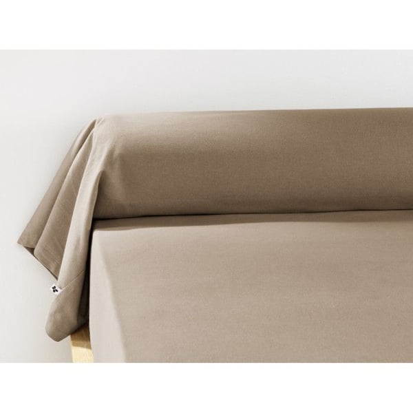 Kuddfodral 85 x 185 cm "Candice" Flanell av Bomull med Fjärilseffekt - Candice Ficelle - 63 x 63 cm platt volang
