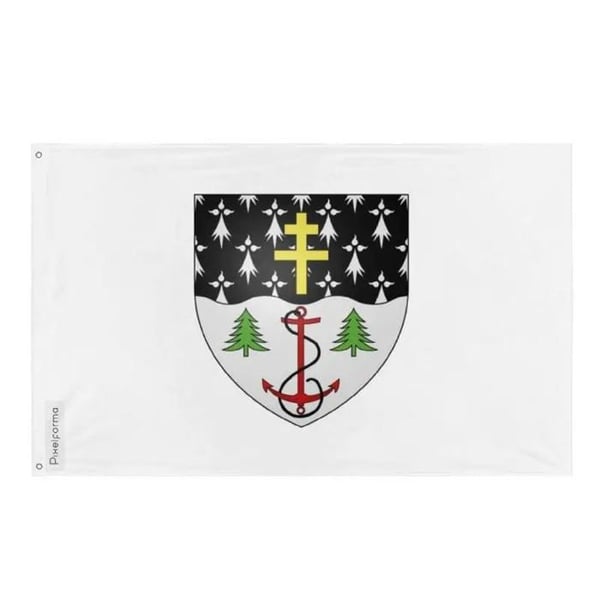 Rimouski Flagga – 128 x 192 cm – Hållbar Polyester – 2 Metallöglor – Inomhus / Utomhus – Pixelforma