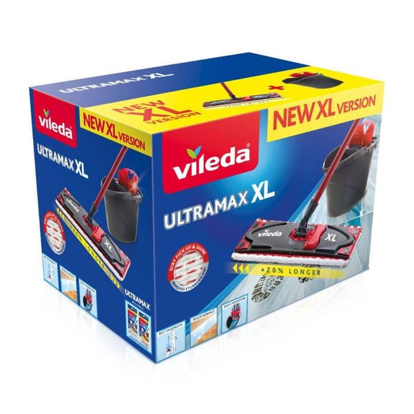 VILEDA ULTRAMAX XL 42 cm Rengøringskit med spand og flad moppe