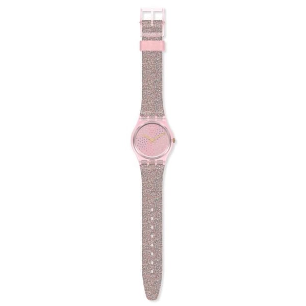 Klocka - SWATCH - Multilumino - Kvarts Schweizisk Tillverkad - Armband silikon med glitter - Rosa