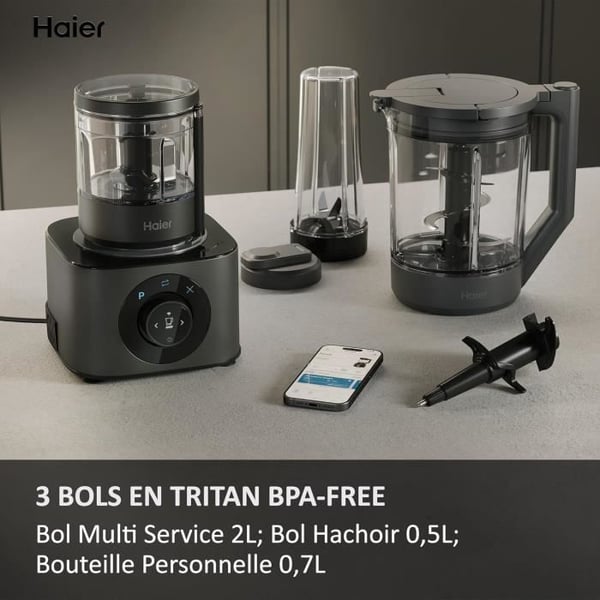 Robotblender Multifunktion - HAIER - I-Master - 6 Program - 3 Skålar - 2L Kapacitet