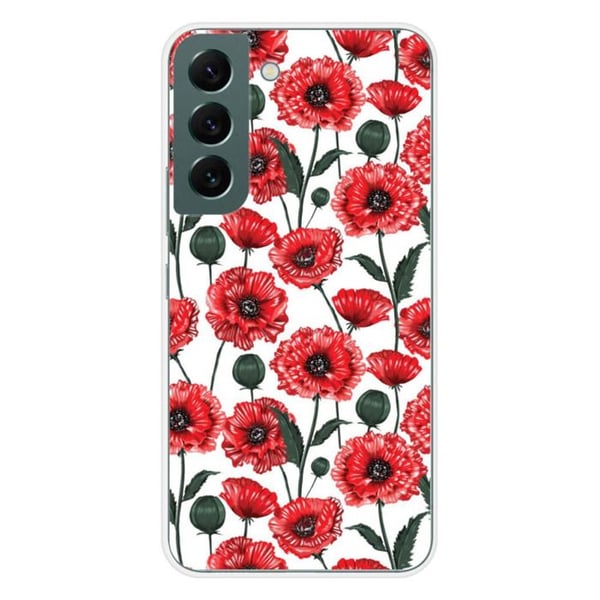 Silicone-fodral - Kompatibel med Samsung Galaxy S22 - design med vallmo-blommor