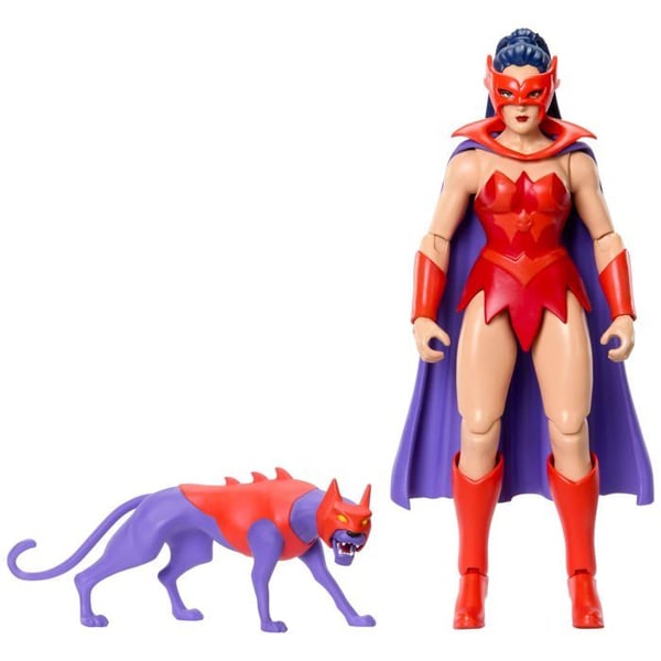 Actionfigur - Masters of the Universe - Catra - 16 artikulationer - Rörligt ansikte - Avtagbar cape