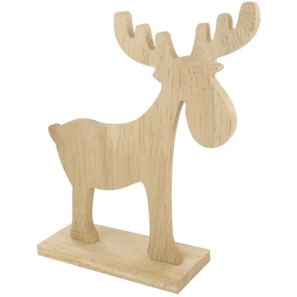 Elan att dekorera - Gaspard - Beige - Trä - 12 cm - Blandet