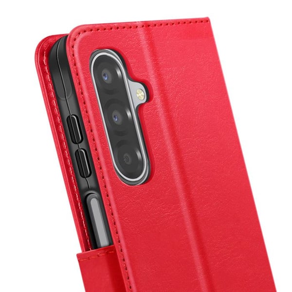 Plånboksfodral - MAYAXESS - Galaxy A17 - Röd - Avtagbar Rem - Ställningsfunktion