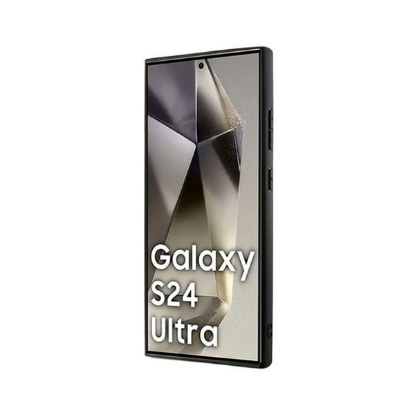 DKNY Rutigt läder Mono Pattern MagSafe - Fodral till Samsung Galaxy S24 Ultra (svart)