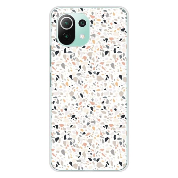 1001Coques - Silikonfodral kompatibelt med Xiaomi Mi 11 Lite - Terrazzo-mönster i färg - Originaldesign tryckt i Frankrike