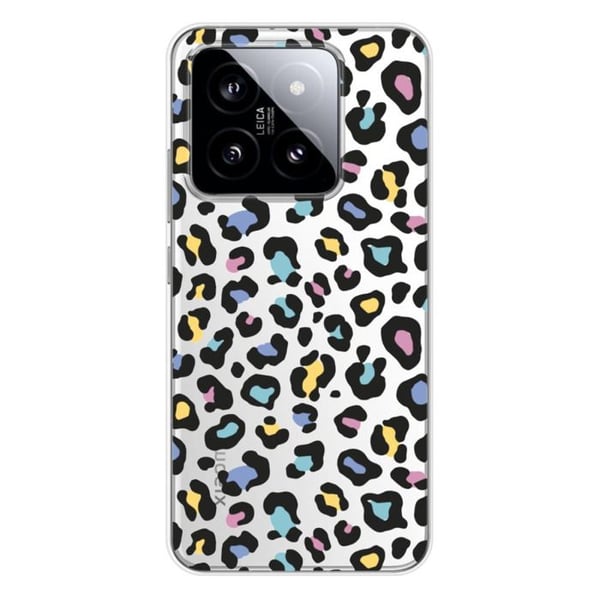 Tryckt silikonfodral som är kompatibelt med Xiaomi 14 Colorful leopard