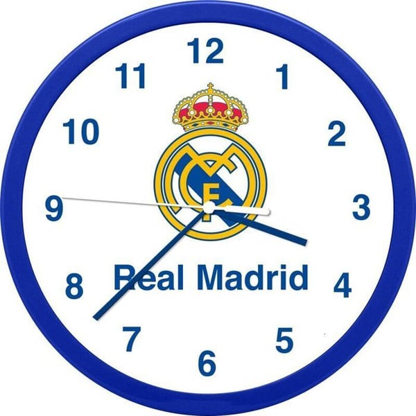Väggklocka - KIDS LICENSING - Real Madrid - Sporttematik - Lättläst - Samtida design