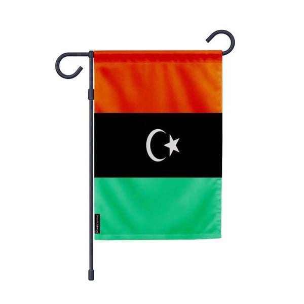 Libyska Trädgårdsflagga – 32 x 47,5 cm – Hållbar Polyester – Horisontellt Format – Utomhus – Pixelforma