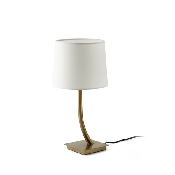 Bordslampa - Faro Barcelona - REM - Lampskärm i tyg - Klassisk stil - Vit