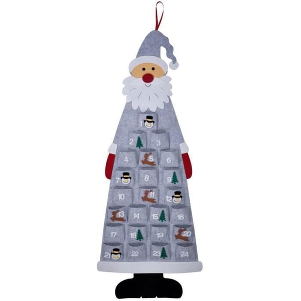 Adventskalender Tomten att hänga - PTIT CLOWN - 88002 - Juldekoration - Såld tom - H.115 cm - Grå