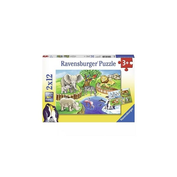 Zoo Animals Puzzle - Ravensburger - 2 pussel à 12 bitar - För barn från 3 år och uppåt