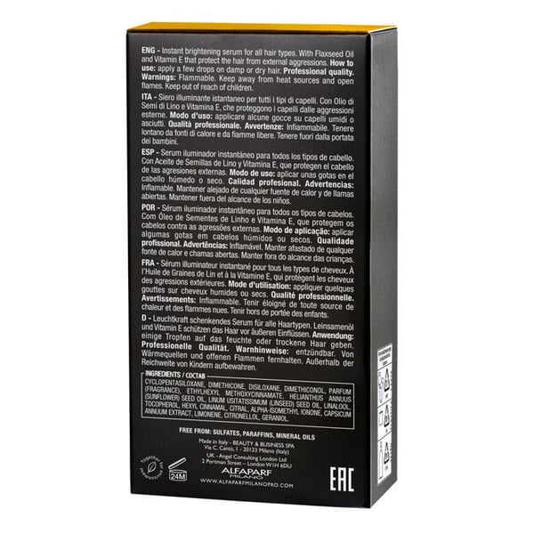 Sérum lysande - Alfaparf Milano - Semi Di Lino - 30ml - Glans - Hårskydd