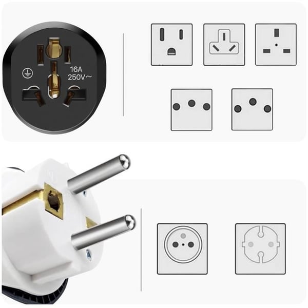 AVIZAR Universal reseadapter - EU till Storbritannien/AU/USA/CN - Kompakt och lätt