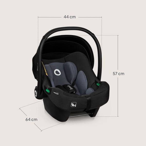 Bilbarnstol 40-87 cm LIONELO Astrid i-Size - Baby Cosi - ADAC - Lätt - Grupp 0+ - Svart/Grå