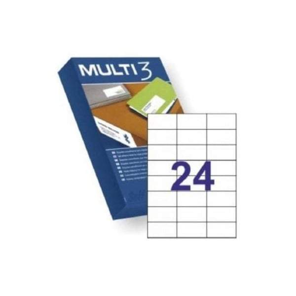 Klisteretikett - APLI - Multi3 10518 - 70 x 37mm - 500 ark - Vit