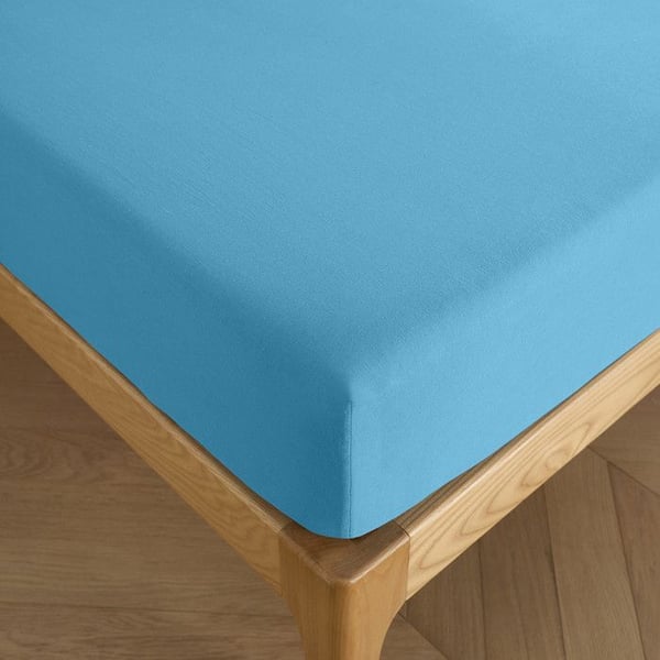 Lakan 140 x 190 cm 30 cm keps "Premium" för dubbelsäng - Premium Cyan
