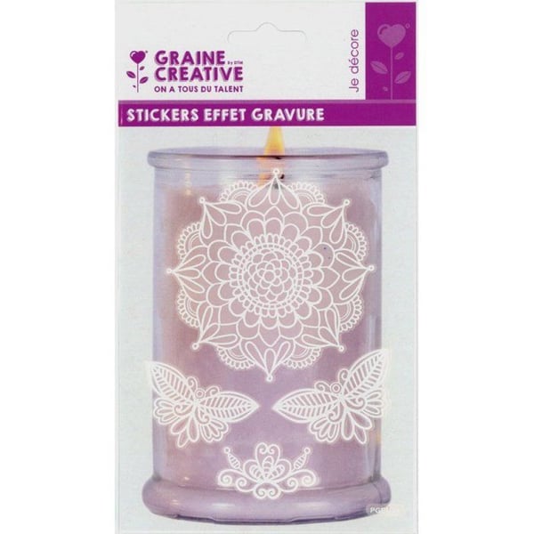 Graine Créative - Klistermärke för glas med gravyr effekt Rosett Fjäril