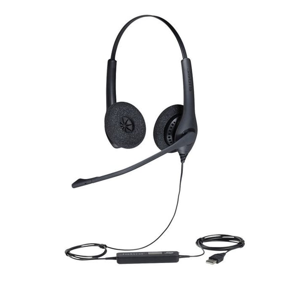 Jabra Biz 1500 Duo USB-headset med kabel - Brusreducering - HD-ljud - Bekvämt