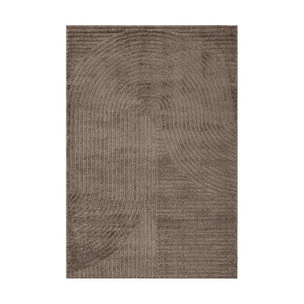 Inomhusmatta - MELIS HOME - Med skulpterade geometriska reliefer - 14 mm - Brun - 80x150 cm