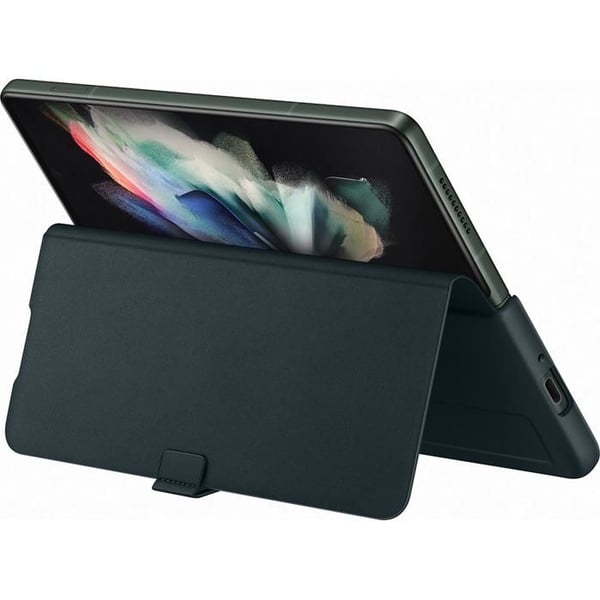 Läderfodral - Samsung - Z Fold3 - Grön - Halvstyv - Flik